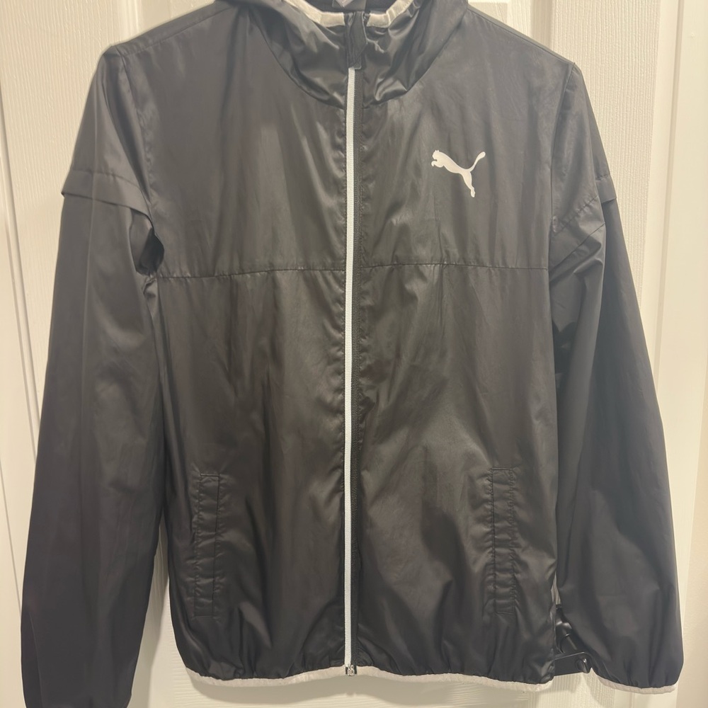 Puma Black Full-Zip Windbreaker Jacket